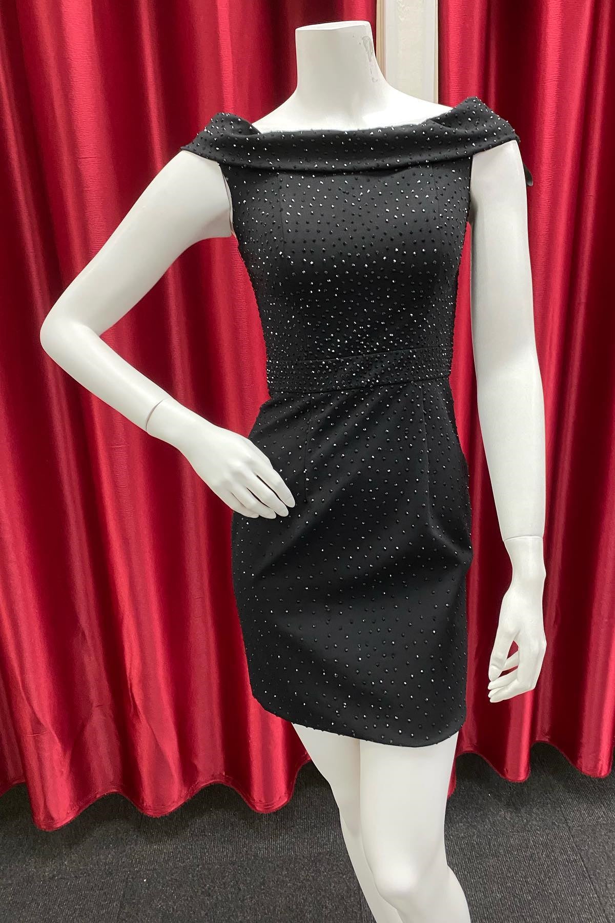 Cute Cap Sleeves Black Short Homecoming Dress with Rhinestones