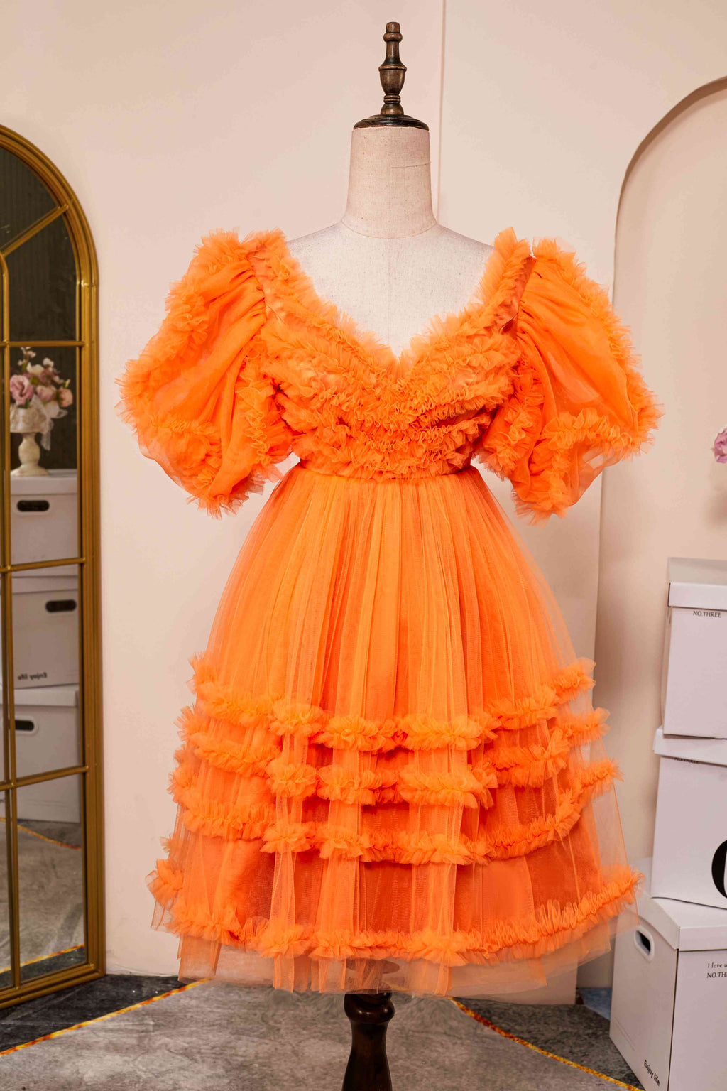 Stunning Orange Homecoming Short Prom Dresses main image 1