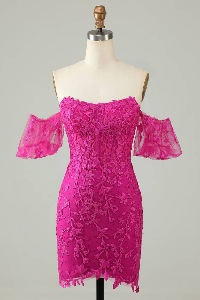 Appliques One Shoulder Bodycon Homecoming Dress     S2610 main image 0