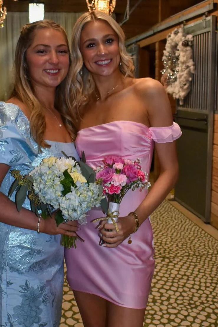 Ruffle Off Shoulder Ruched Party Homecoming Dress