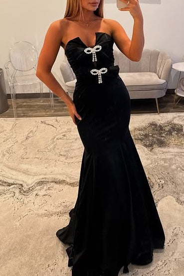 keyhole formal dress Strapless Blue Keyhole Sheath Mermaid Prom Dress – FancyVestido