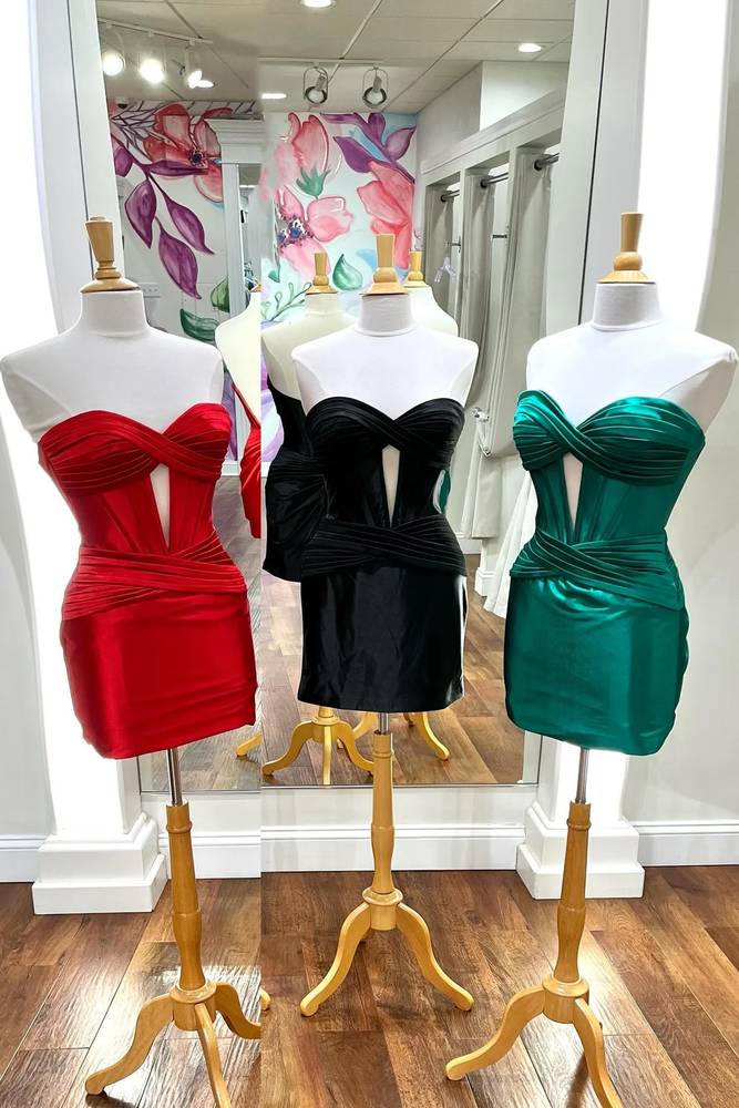 Sweetheart Fitted Keyhole Cocktail Dress