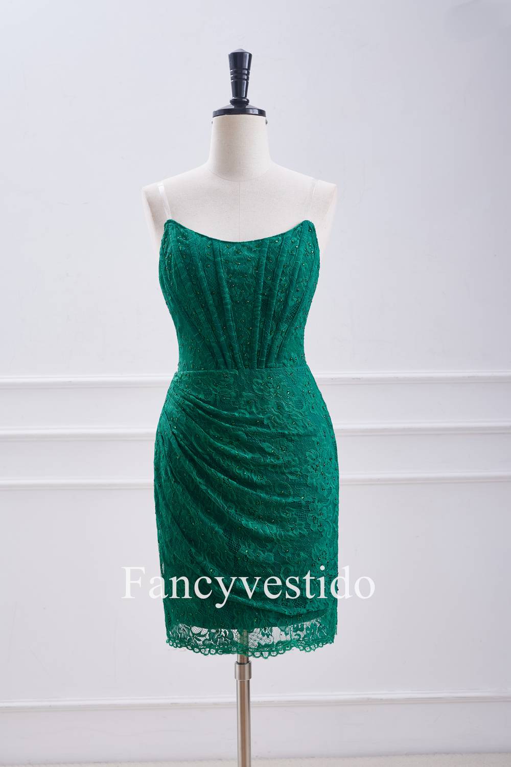 Green Elegant Strapless Corset Mini Dress main image 1