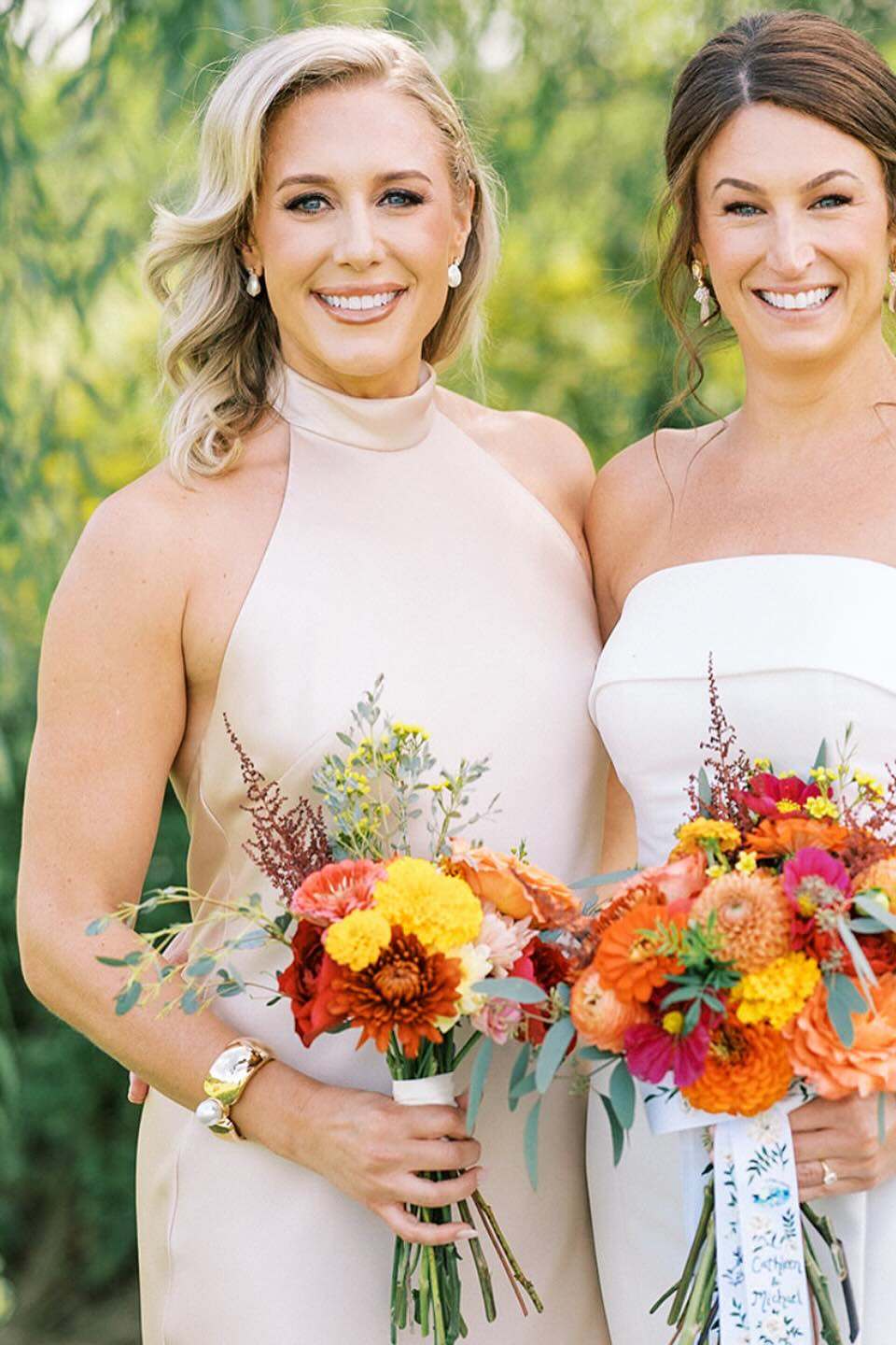 Sky Blue Halter Satin Long Bridesmaid Dress