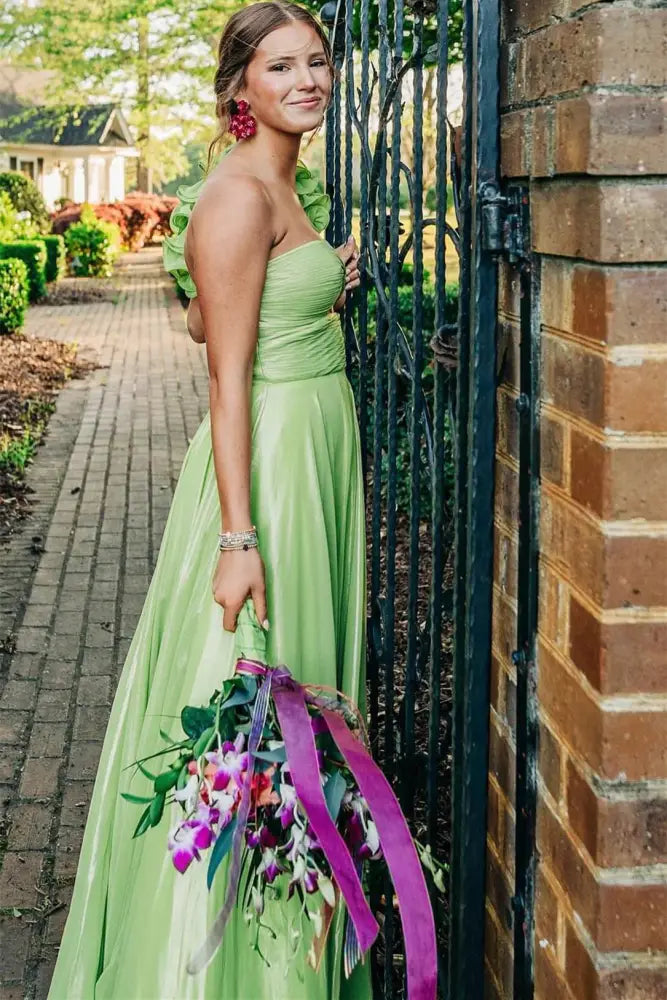 Hot Pink Keyhole Pleated Slit Prom Dress with One Shoulder