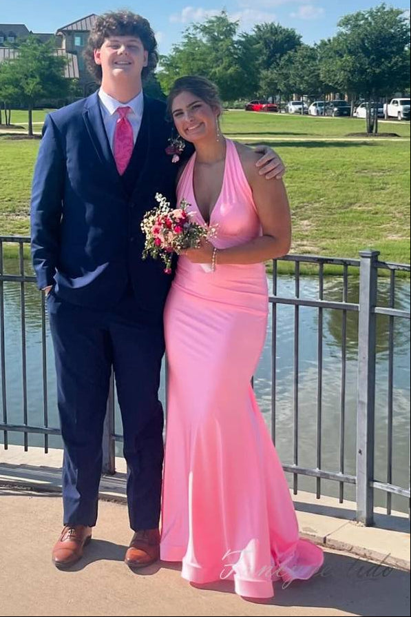 pink halter prom dress Long Mermaid Evening Dresses navy blue homecoming dresses 2019 gown volume while still Winter Style Guide for Farve:Citron