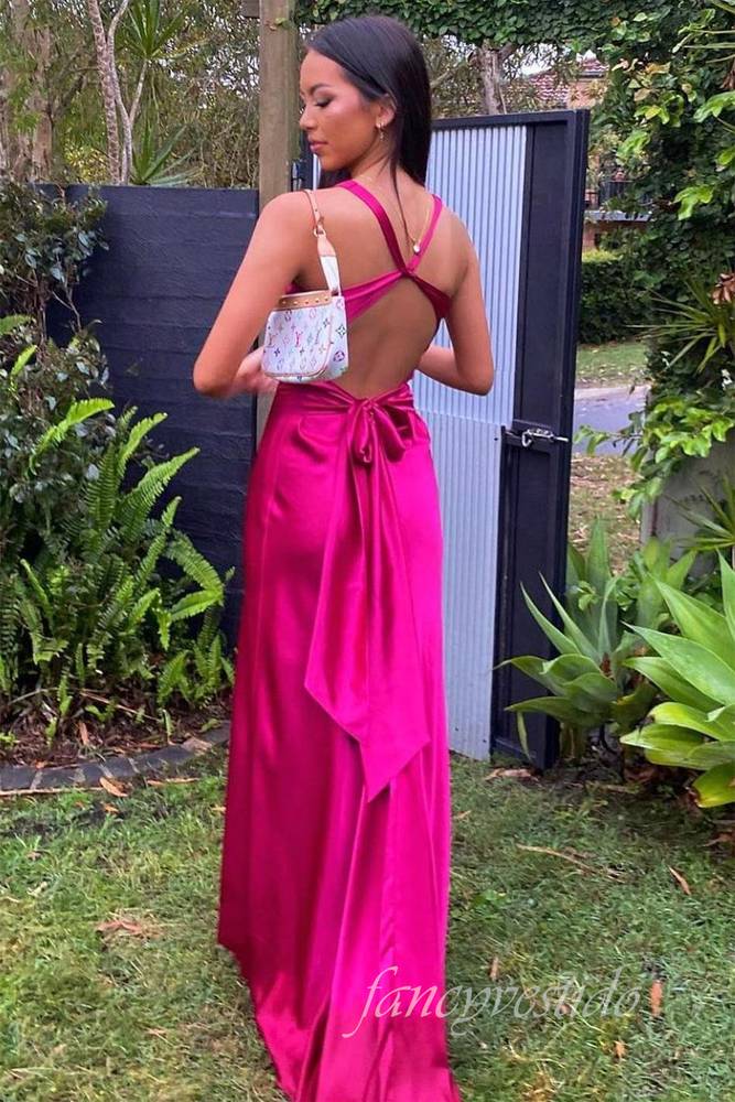Saxi V-Neck Yellow Mermaid Maxi Dress with Lace-up Back