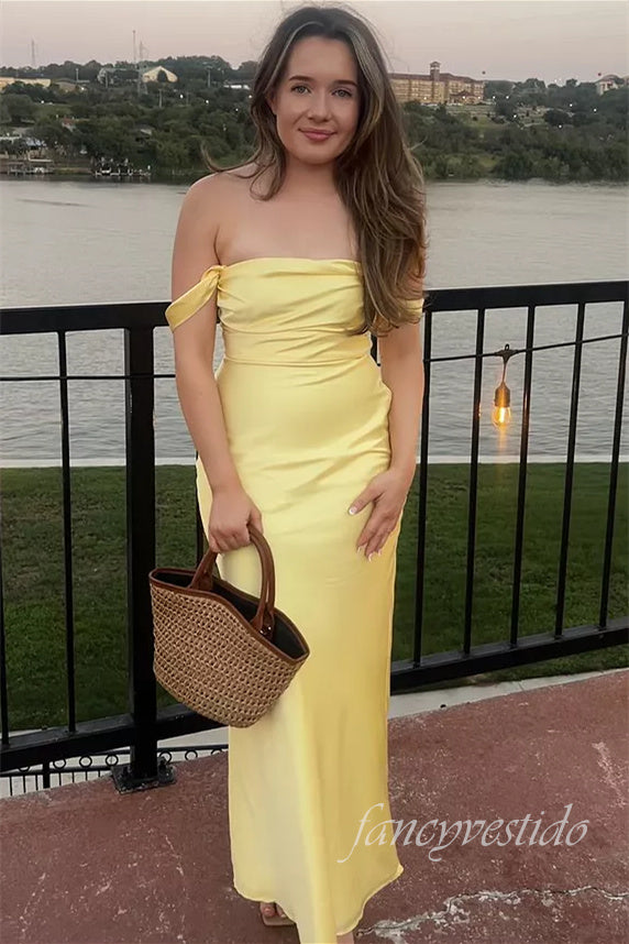 Pink Sheath Long Party Maxi Dress with Off the Shoulde