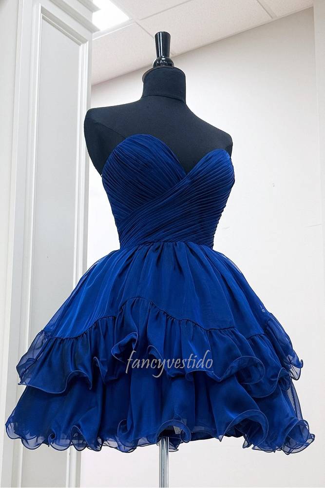 Sweetheart Ruched Layered A-Line Homecoming Dress