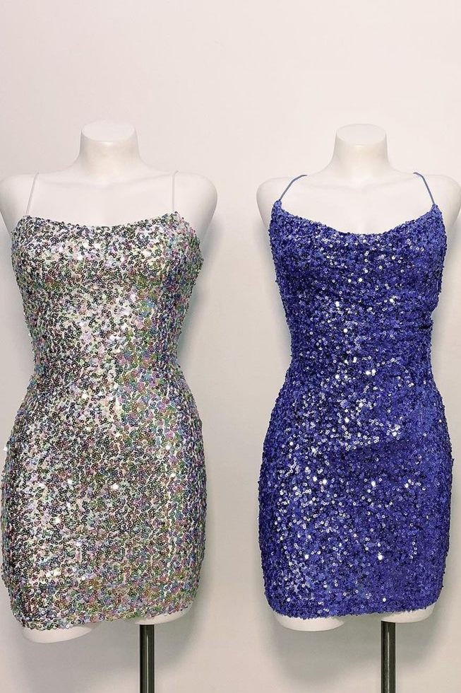 Sparkle Sheath Short Sequins Homecoming Dress
