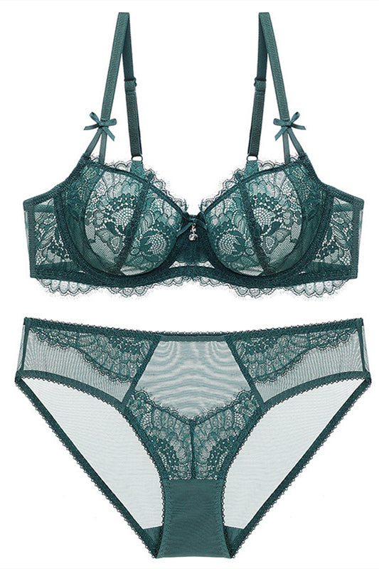 Free Shipping Elegant Dark Green Lace Lingerie Set – FancyVestido