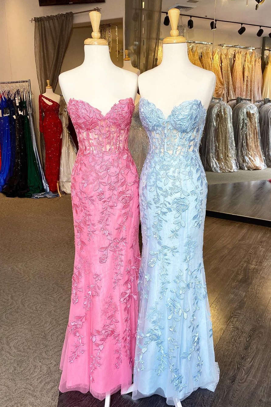 Sweetheart Straps Lace Appliques Mermaid Prom Dress main image 1