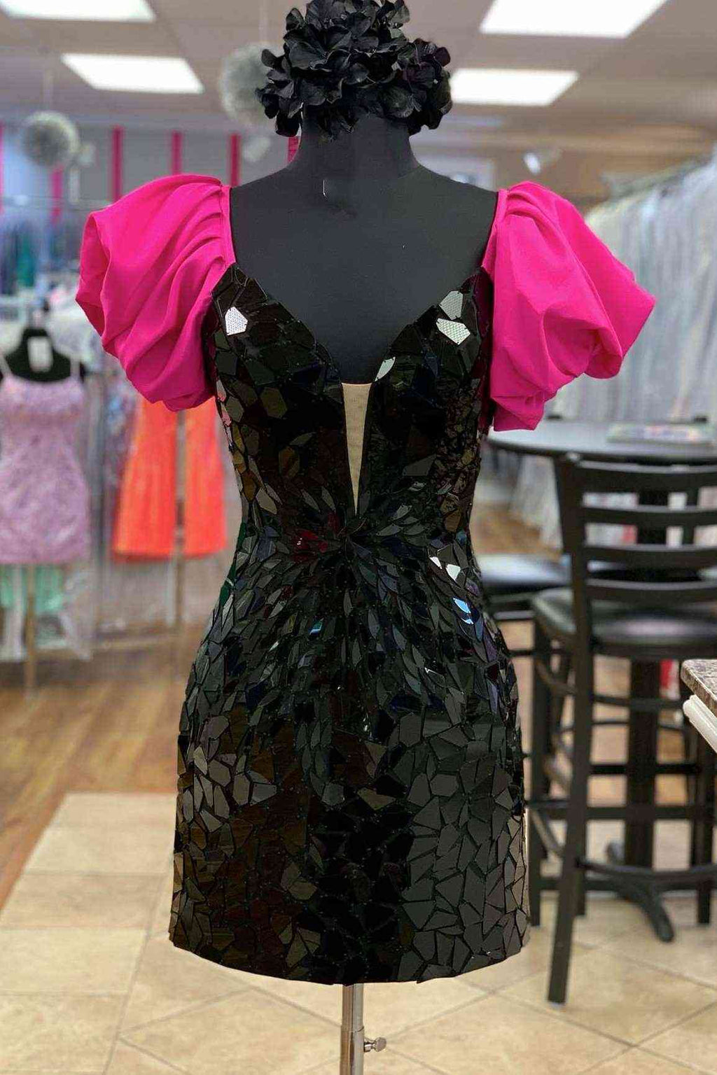 black and pink sequin dress This tight short homecoming features hater neckline sequins 1x Women Dress Nails For Homecoming Ideas. Size:0 Pants 2 Piece Men Suits