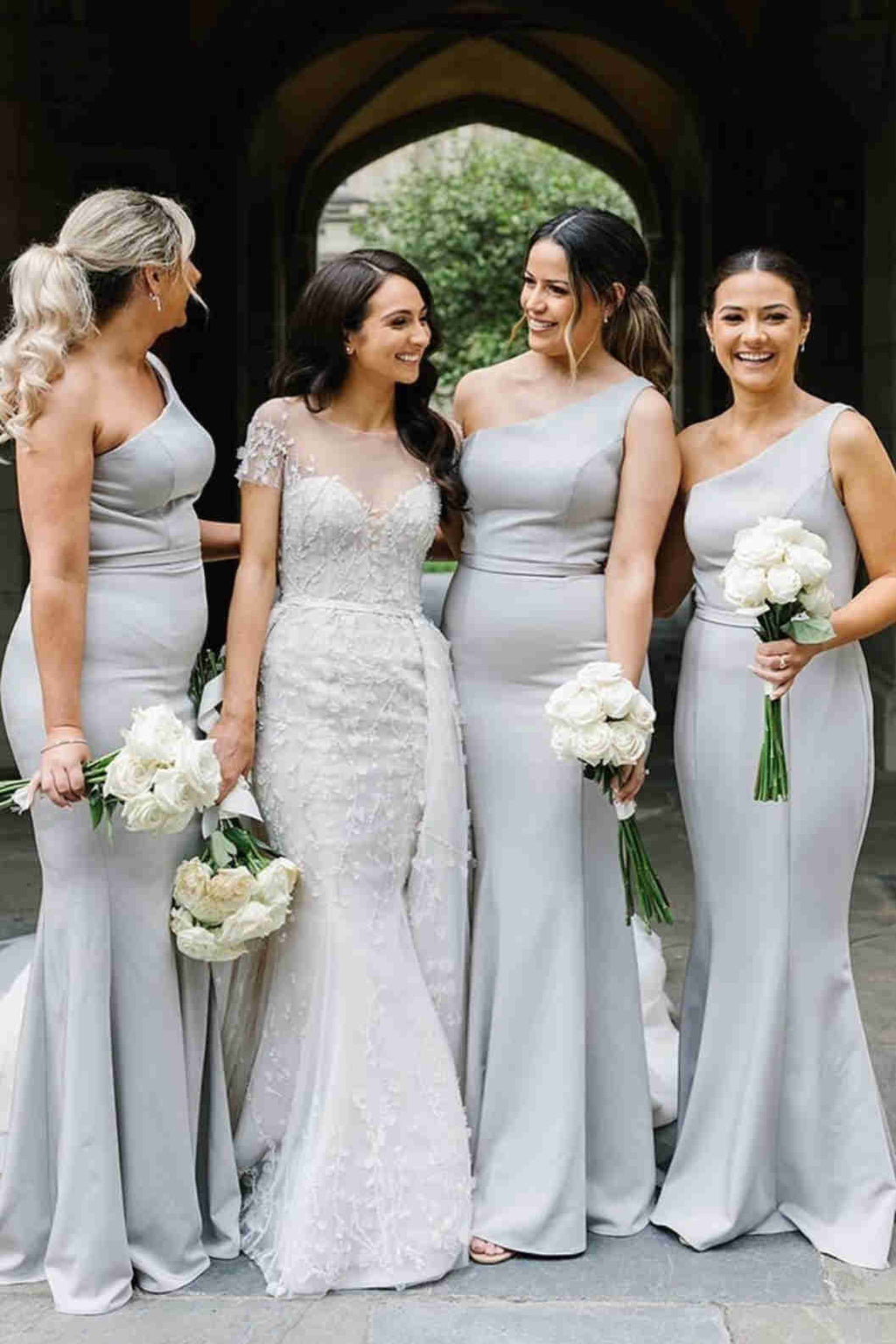 grey mermaid bridesmaid dresses Long Satin Halter Mermaid Bridesmaid Dresses