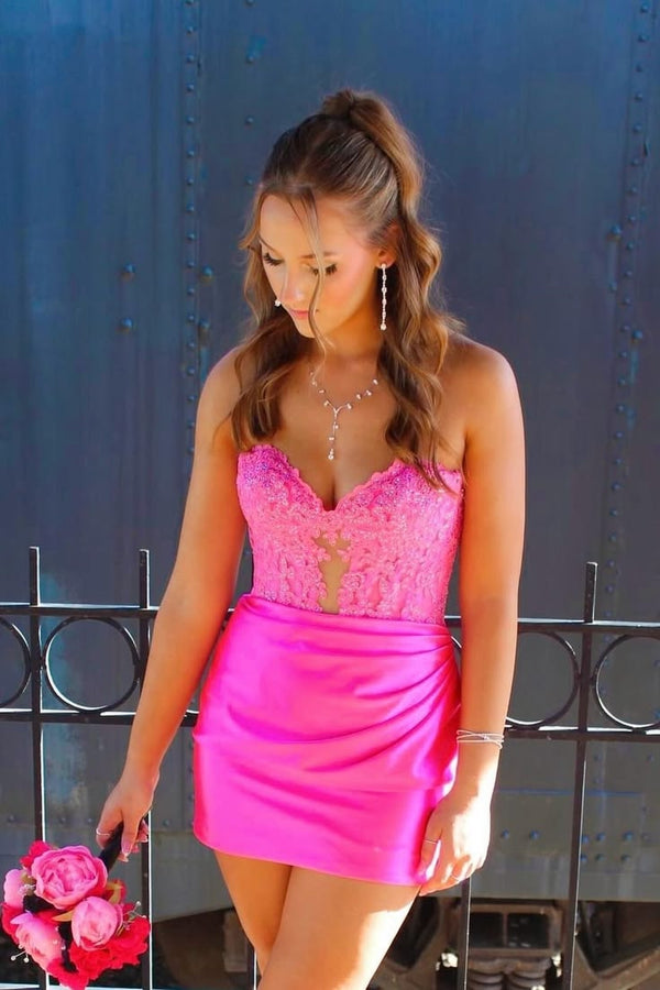 Blue Sweetheart Lace Corset Ruched Short Dress