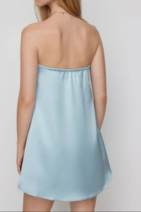 Chic Satin A-Line Strapless Mini Party Homecoming Dress