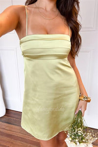 Spaghetti Straps Ruched Bodycon Short Party Dress