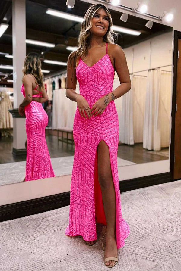 v neck sequin dress Black V-Neck Shimmery Gown With Open Back Make a dazzling entrance with our exquisite Mermaid Style Dress Long Sequin Prom Dress with