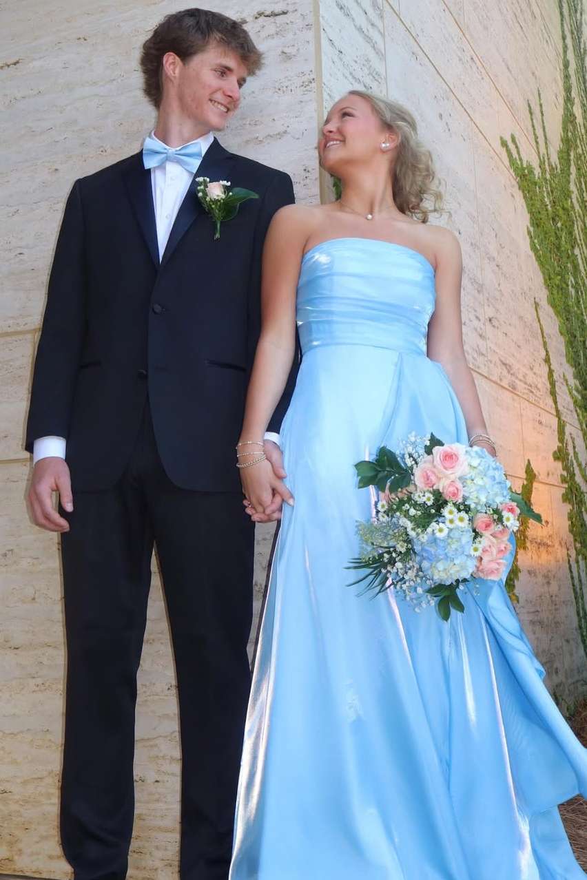 A-Line Empire Pleated Strapless Party Prom Dress With Leg Slit 