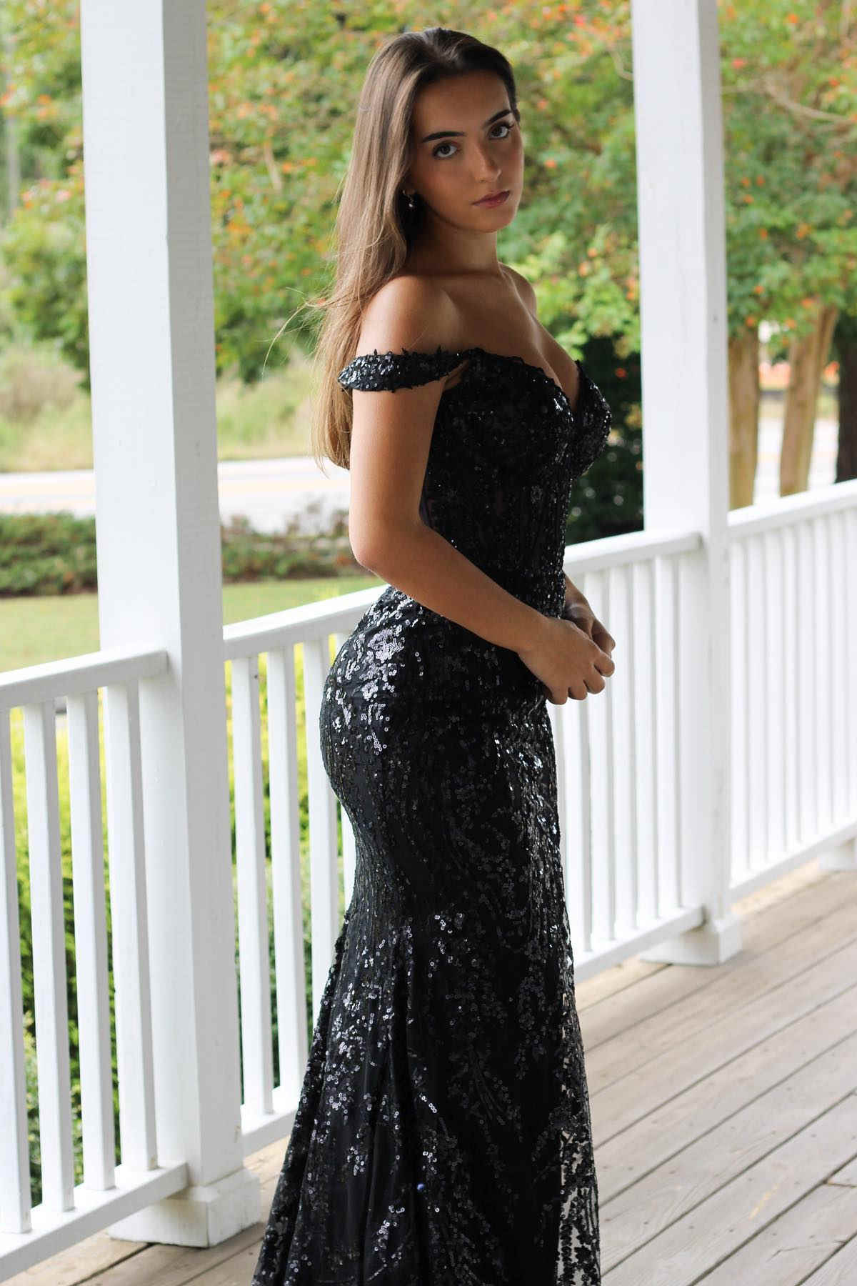 Off the Shoulder Gold Sequin Corset Mermaid Prom Dress with Slit FancyVestido Off the Shoulder Gold Sequin Corset Mermaid Prom Dress with Slit FancyVestido