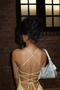 Bateau Spaghetti Straps Lace-Up Party Prom Dress With Slit