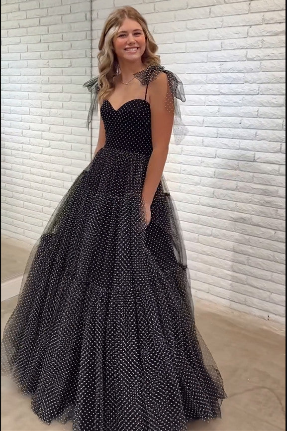 Polka dot 2025 prom dress