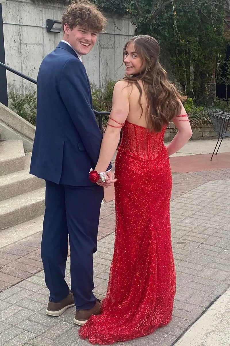 Boat Off-Shoulder Sparkly Sequin Mermaid Party Prom Dress