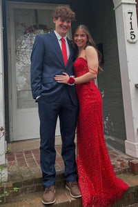 Boat Off-Shoulder Sparkly Sequin Mermaid Party Prom Dress