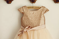 Cap Sleeves Round Empire A-Line Two Tone Flower Girl Dress 