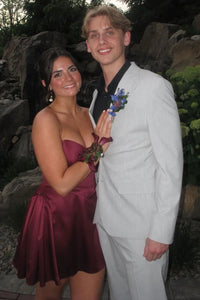 Casual A-Line Satin Sweetheart Sleeveless Mini Homecoming Dress