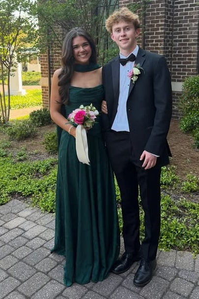 Casual Chiffon A-Line Boat Strapless Empire Long Party Prom Dress