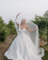 Casual Satin A-Line Sweetheart Strapless Empire Wedding Dress