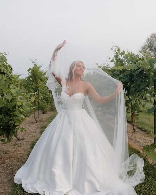 Casual Satin A-Line Sweetheart Strapless Empire Wedding Dress