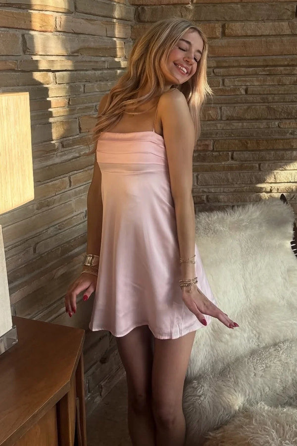 Spaghetti Straps Ruched Bodycon Short Party Dress
