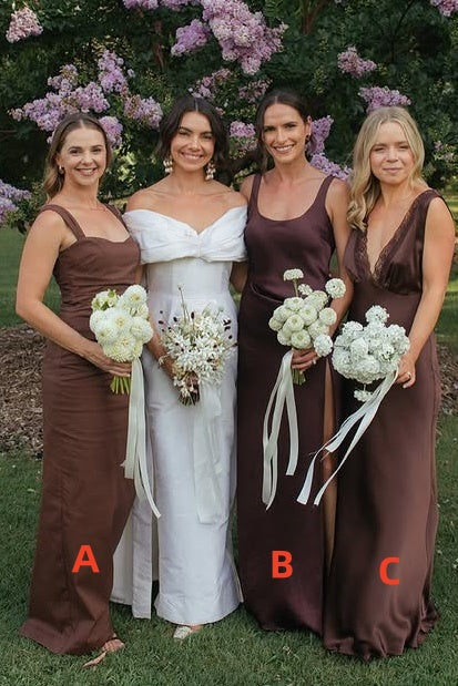 Chic Satin Fitted Sleeveless Empire Different Styles Bridesmaid Dress