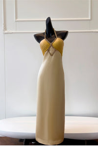 Chic Satin Fitted V-Neck Open Back Party Prom Dress