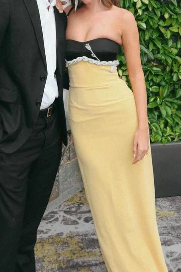 Chic Sweetheart Strapless Fitted Satin Maxi Party Prom Dress