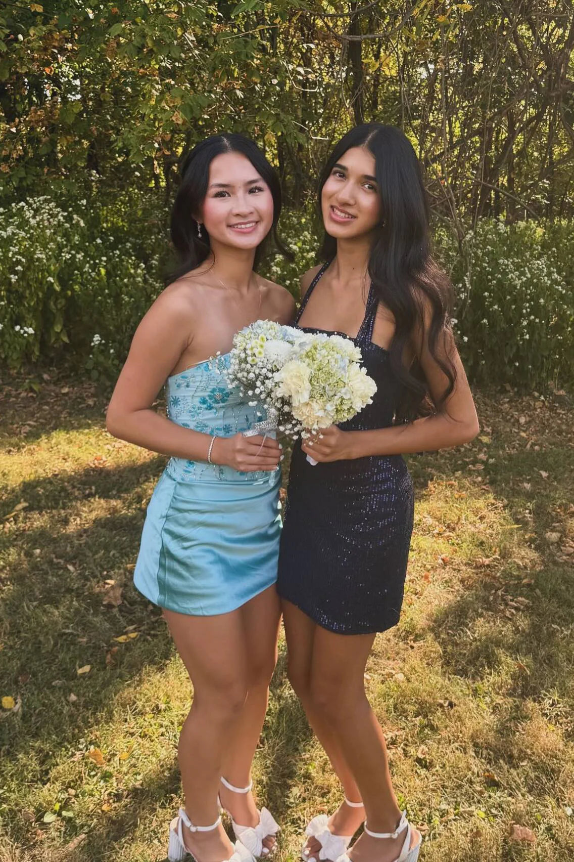 Chic Two Tone Fitted Strapless Lace-Up Mini Party Homecoming Dress 