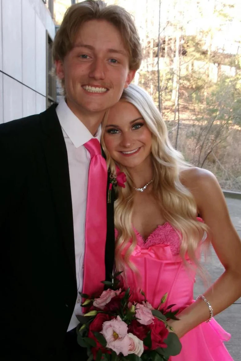 Chiffon A-Line Tiered Empire Sweetheart Strapless Party Prom Dress