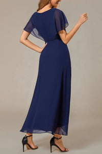 Classic A-Line V-Neck Empire Appliques Mother Of The Bride Dress