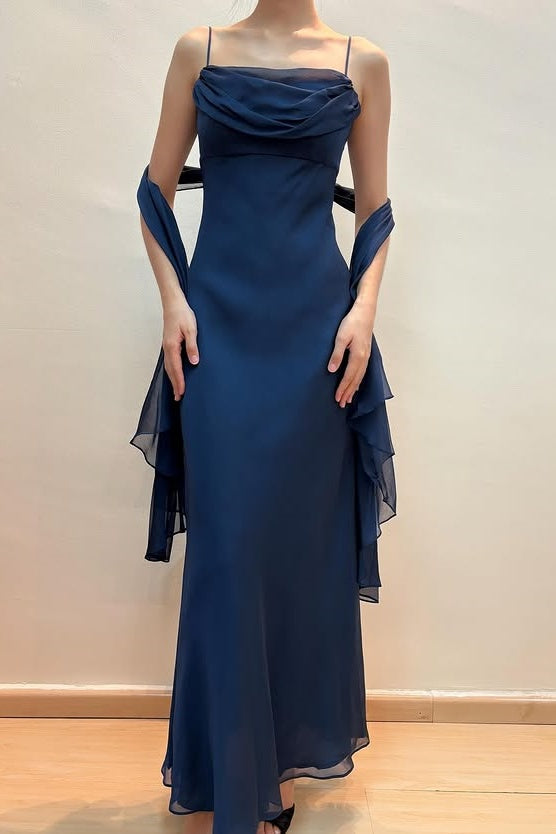 Classic Chiffon Spaghetti Straps Long Party Prom Dress 