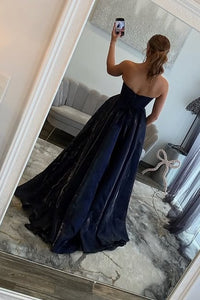 Classic Satin A-Line Beaded Sweetheart Empire Party Prom Dress