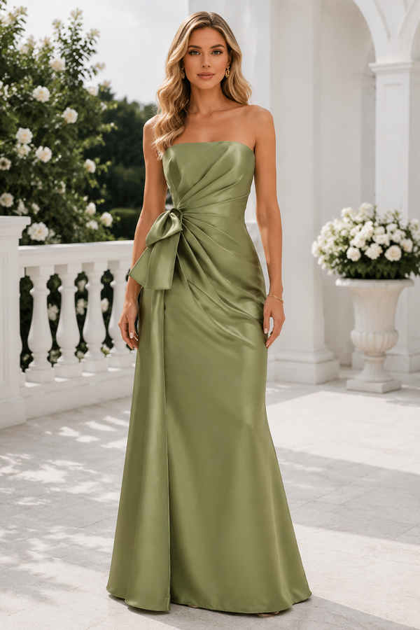 Classic Strapless Ruched Empire Mermaid Mother Of The Bride Dress