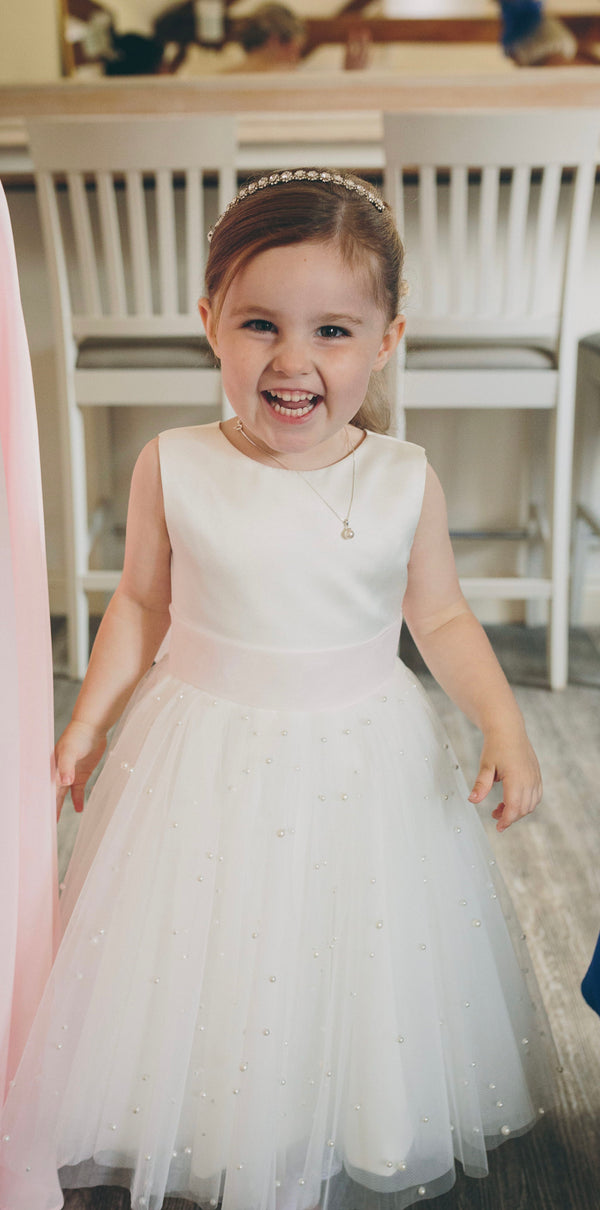 Cute Satin And Tulle A-Line Sleeveless Flower Girl Dress