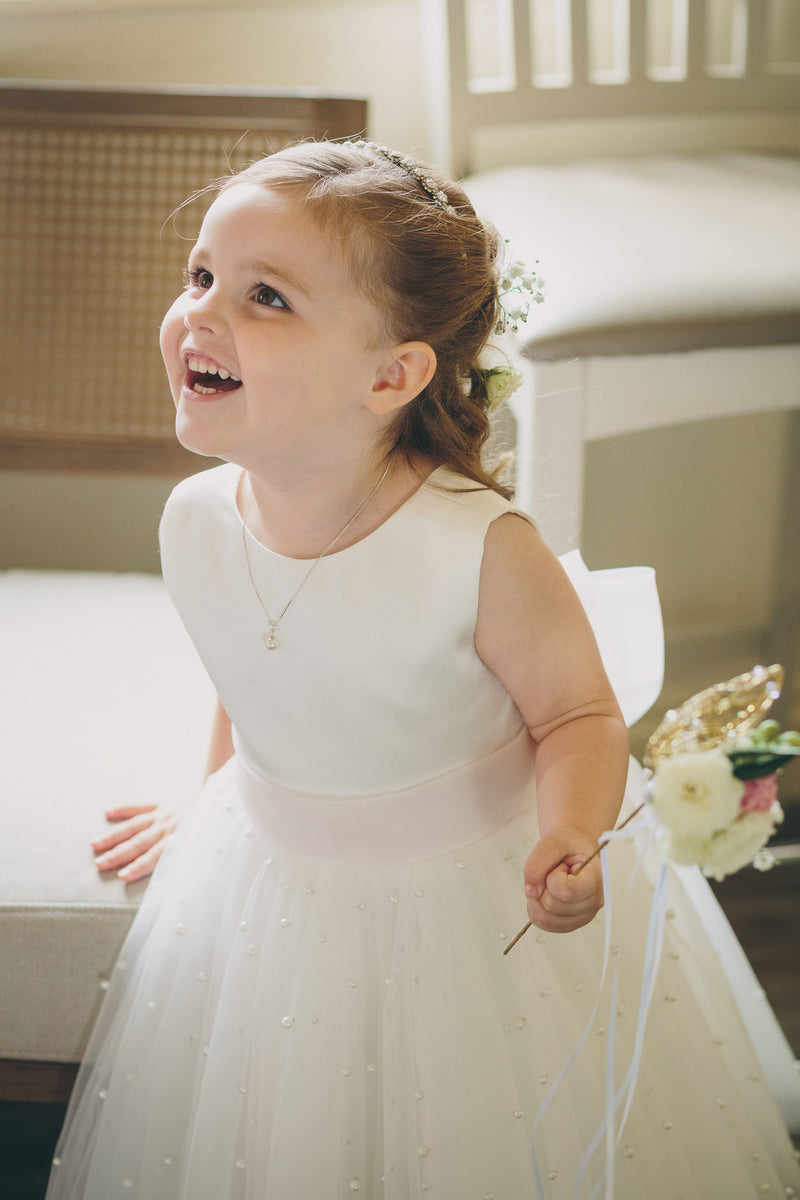 Cute Satin And Tulle A-Line Sleeveless Flower Girl Dress