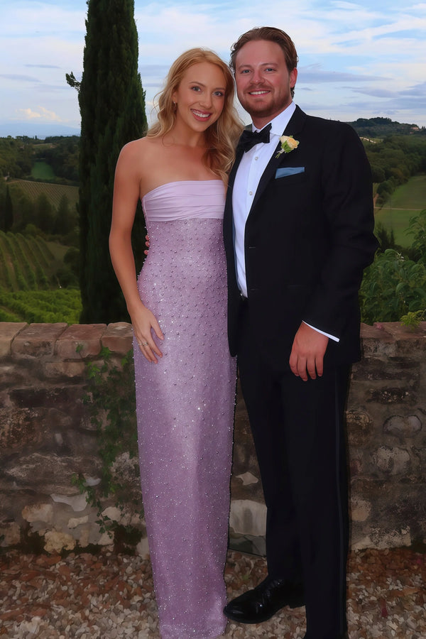 Stunning Pearl Sequin Ruched Mermaid Party Prom Dress