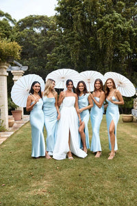 Different Styles Satin Maxi Sleeveless Bridesmaid Dress