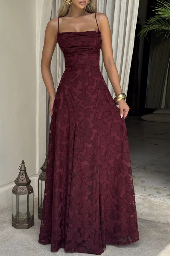Elegant A-Line Empire Sleeveless Lace-Up Maxi Party Prom Dress