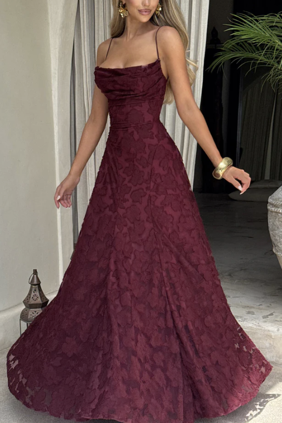 Elegant A-Line Empire Sleeveless Lace-Up Maxi Party Prom Dress