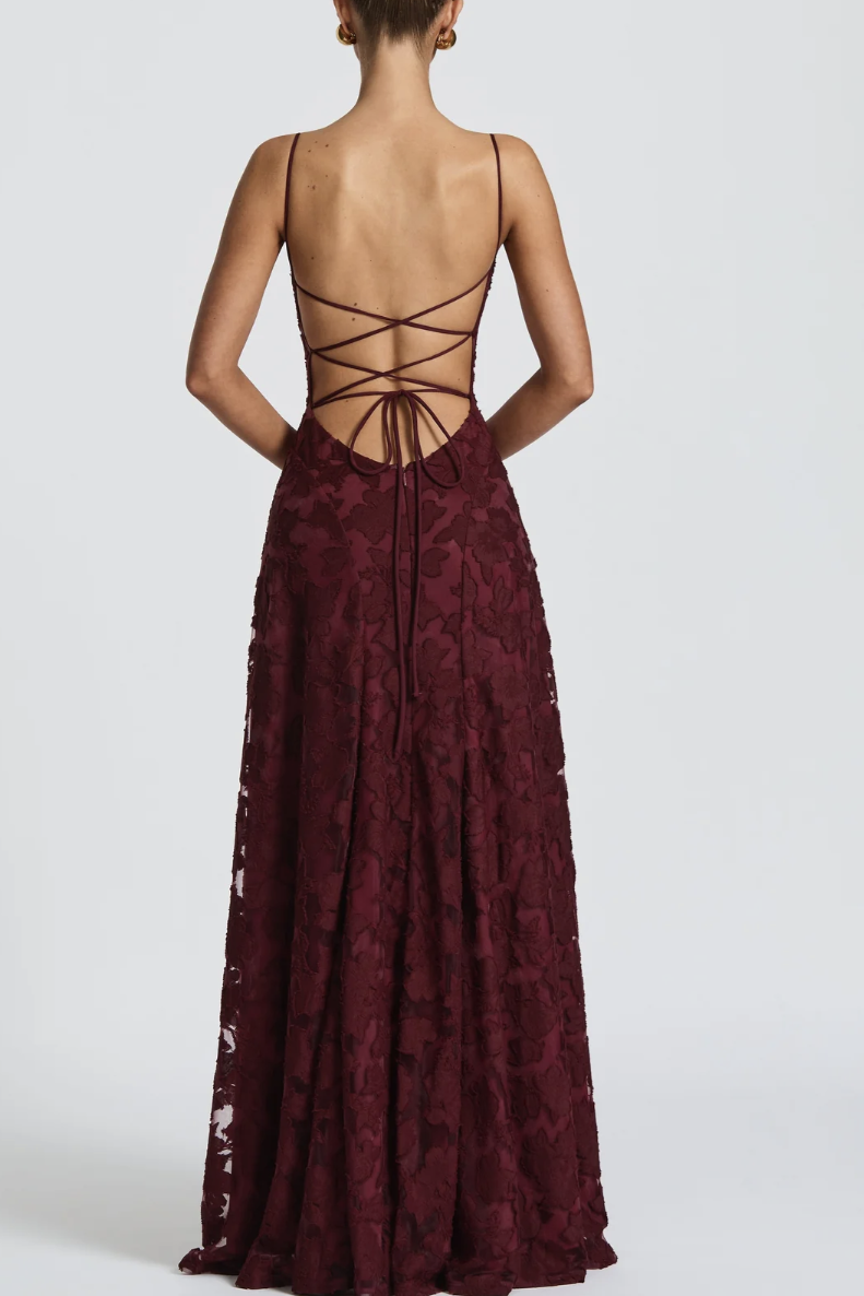 Elegant A-Line Empire Sleeveless Lace-Up Maxi Party Prom Dress